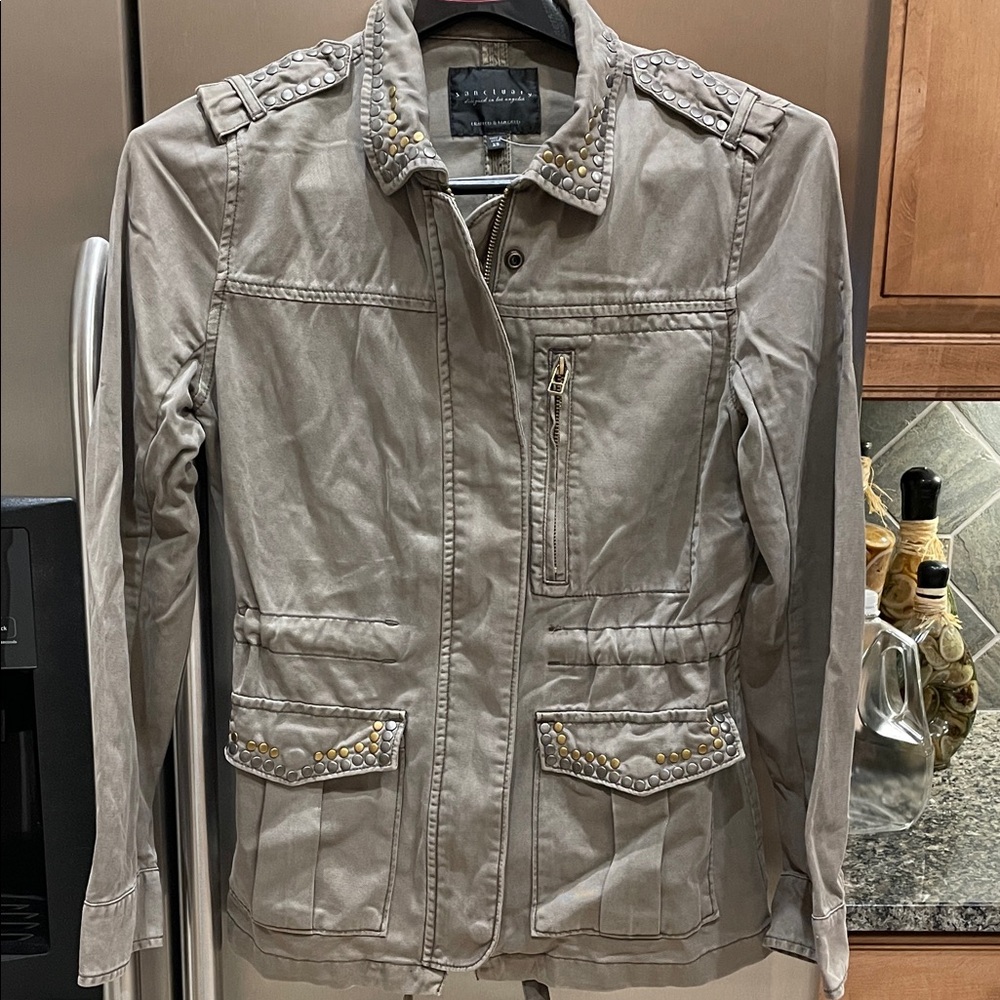 Sanctuary Studded Utility Jacket in Taupe